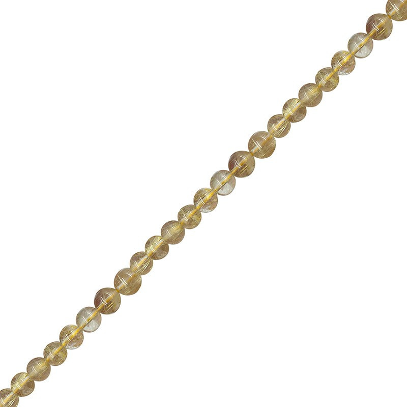 Bracelet Quartz rutile boules de 6 ou 8 mm